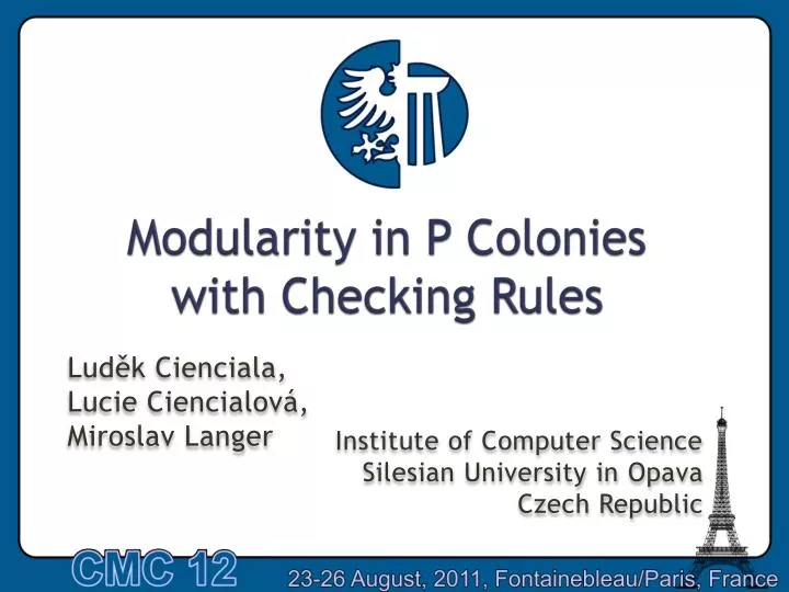 modularity in p colonies with checking rules