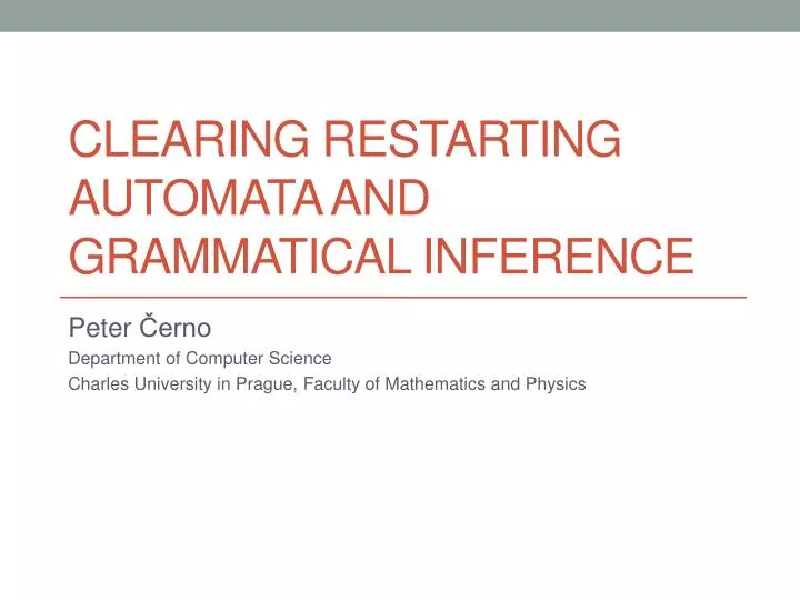 clearing restarting automata and grammatical inference