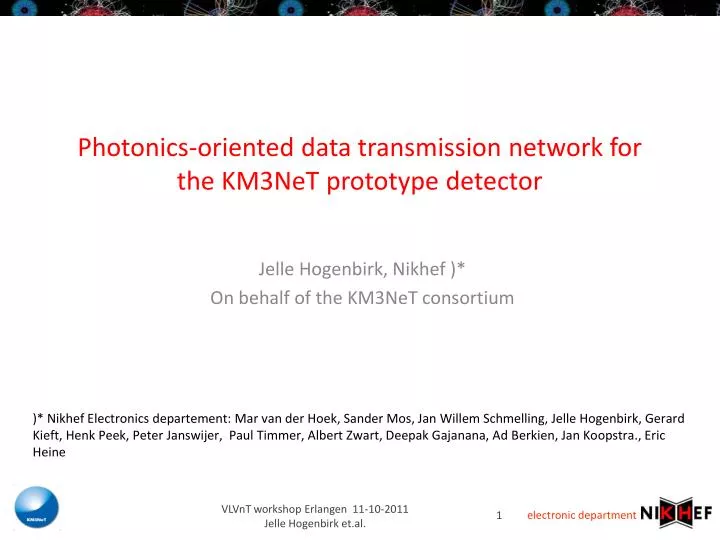 photonics oriented data transmission network for the km3net prototype detector