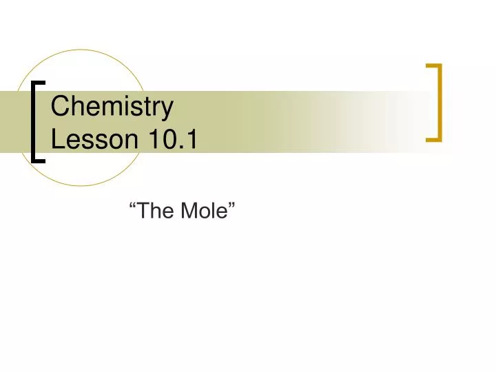 chemistry lesson 10 1