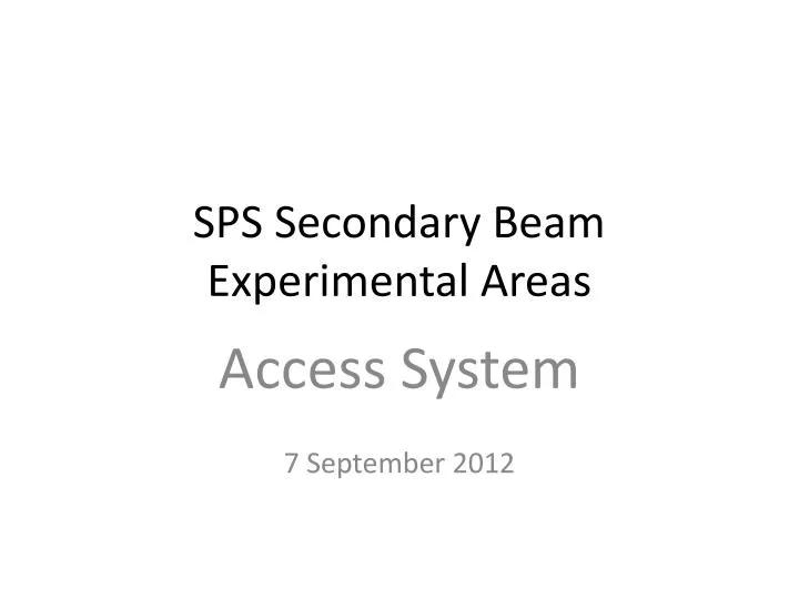 sps secondary beam experimental areas