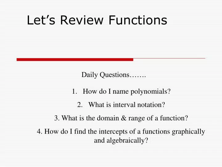 let s review functions