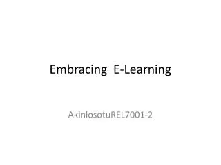 Embracing E-Learning