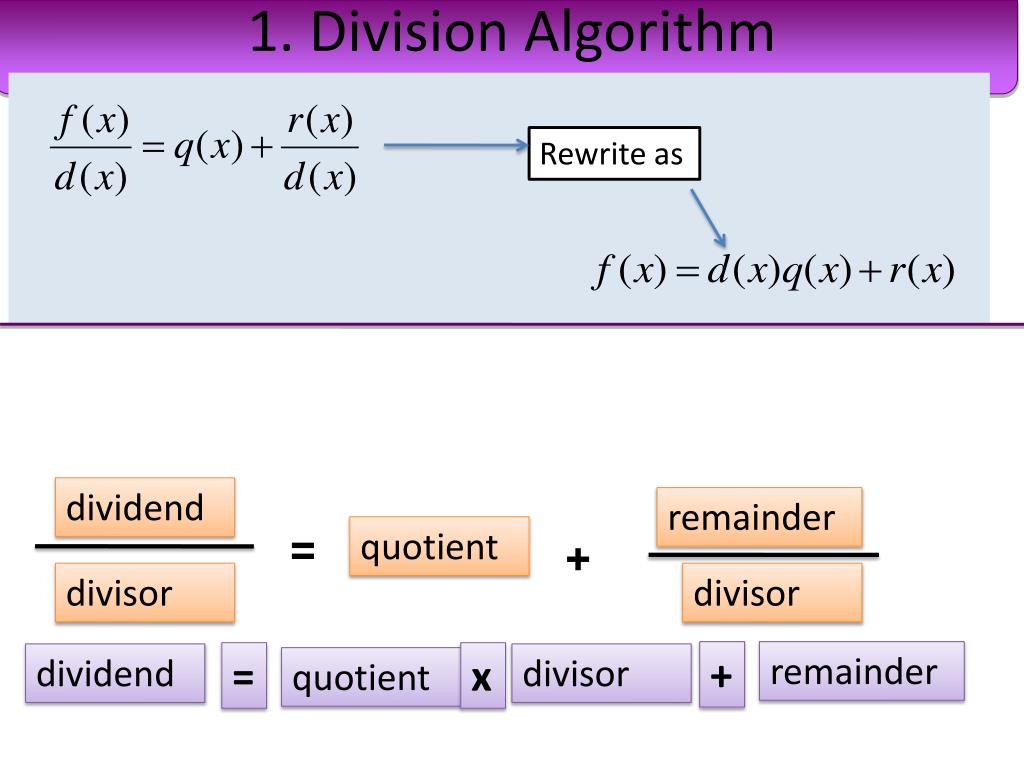 PPT - 1. Division Algorithm PowerPoint Presentation, free download - ID ...