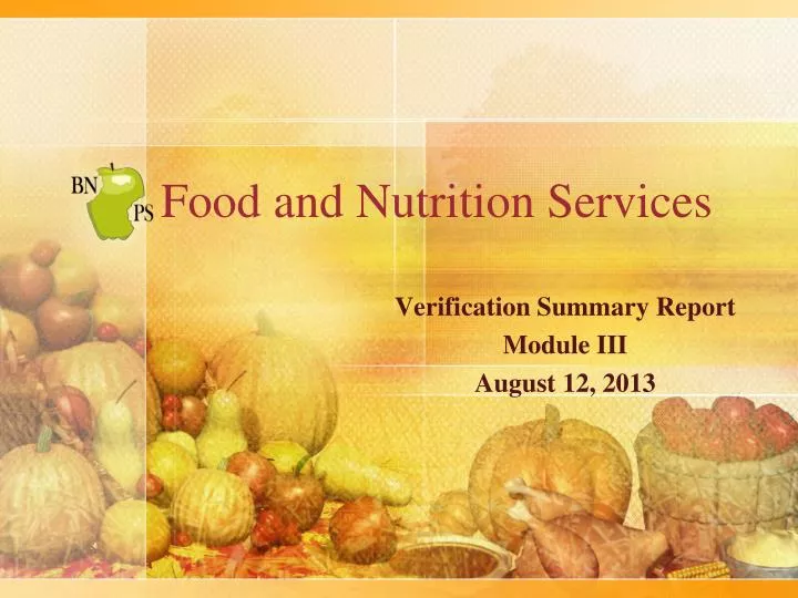 food and nutrition services