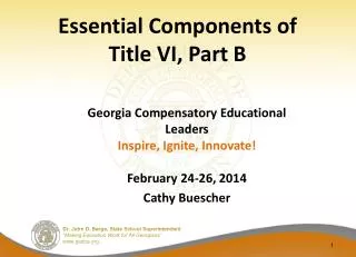 Essential Components of Title VI, Part B