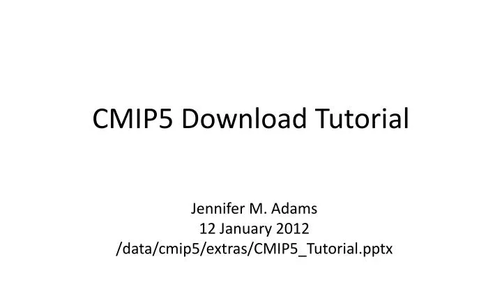 cmip5 download tutorial