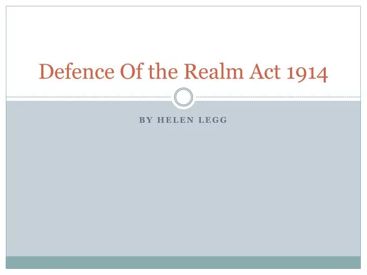 defence of the realm act 1914