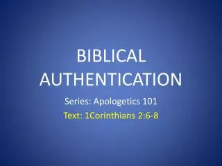 Biblical Authentication