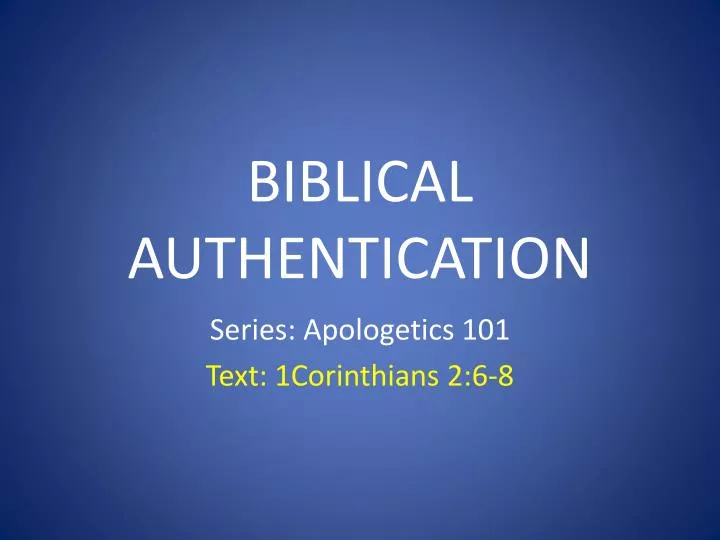 biblical authentication