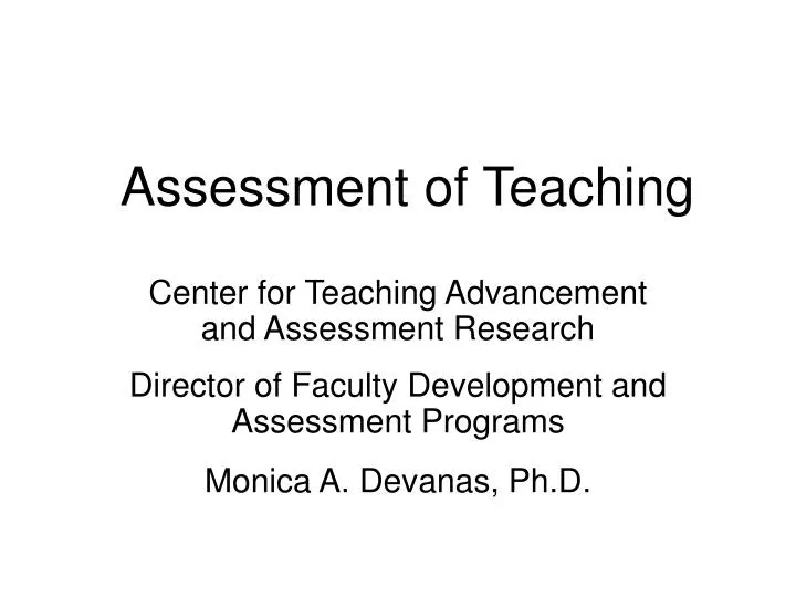 assessment of teaching