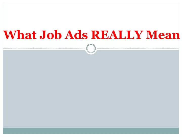 what job ads really mean