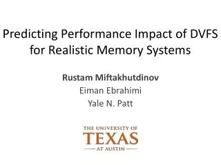 Predicting Performance Impact of DVFS for Realistic Memory Systems