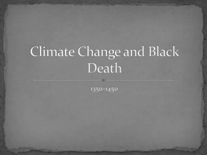 climate change and black death