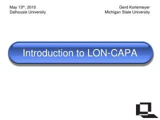 Introduction to LON-CAPA