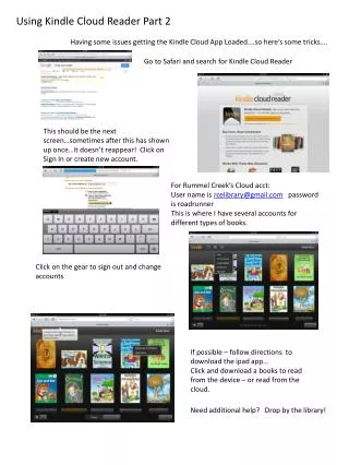 Using Kindle Cloud Reader Part 2