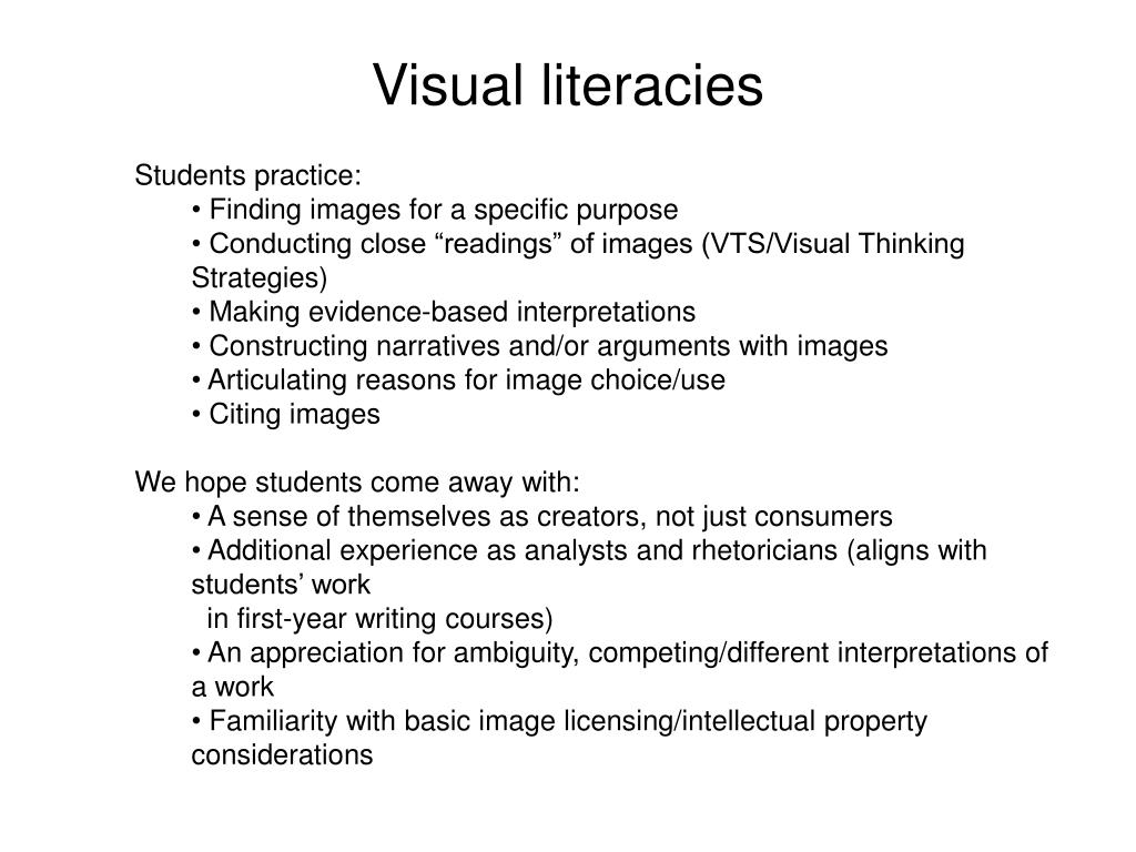 PPT - Visual literacies PowerPoint Presentation, free download - ID:2567695