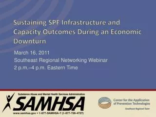 Sustaining SPF Infrastructure and Capacity Outcomes During an Economic Downturn
