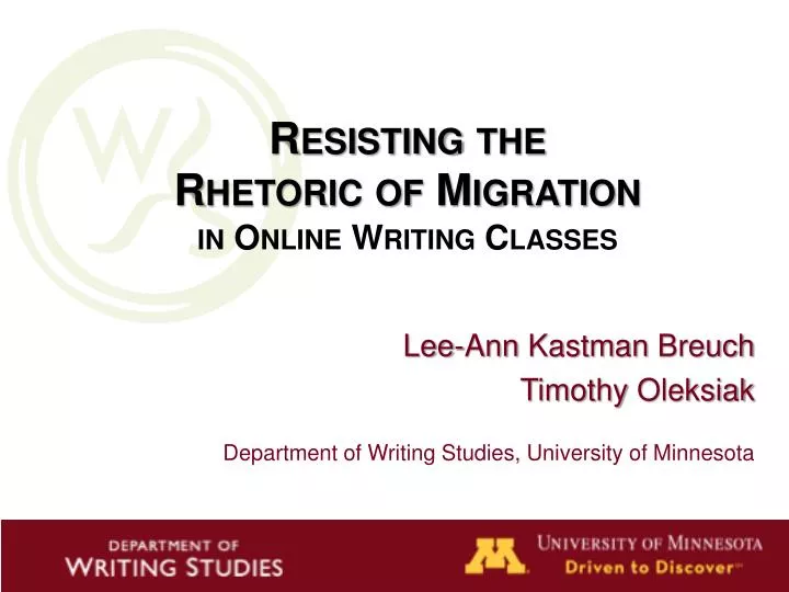 resisting the rhetoric of migration in online writing classes
