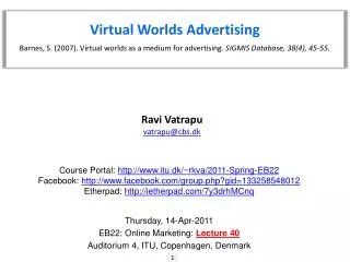Virtual Worlds Advertising