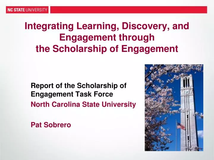 integrating learning discovery and engagement through the scholarship of engagement