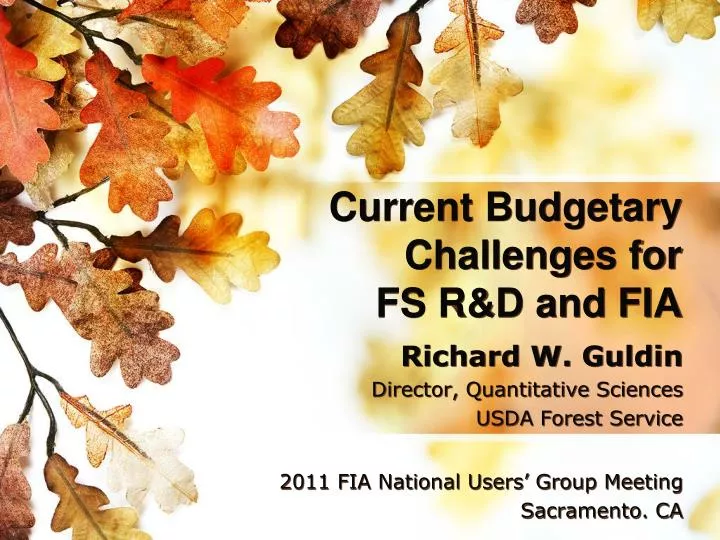 current budgetary challenges for fs r d and fia