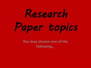 Research Paper topics