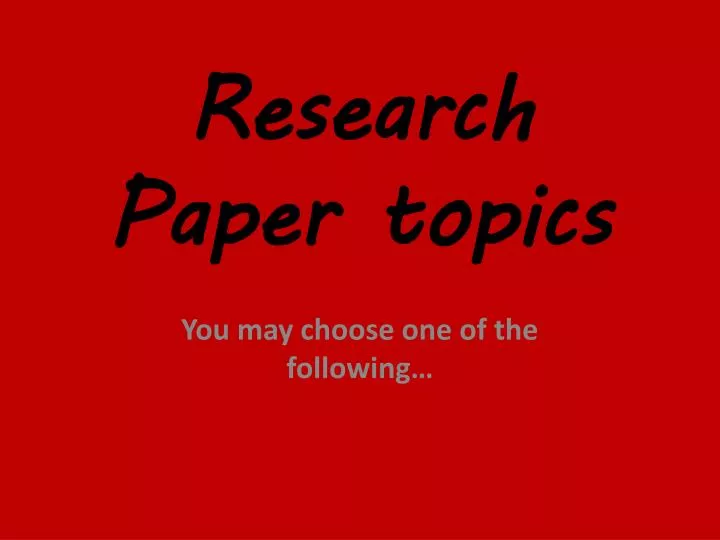 research paper topics