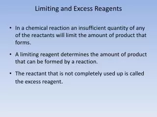 limiting and excess reagents