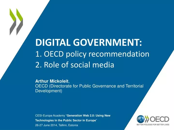 digital government 1 oecd policy recommendation 2 role of social media