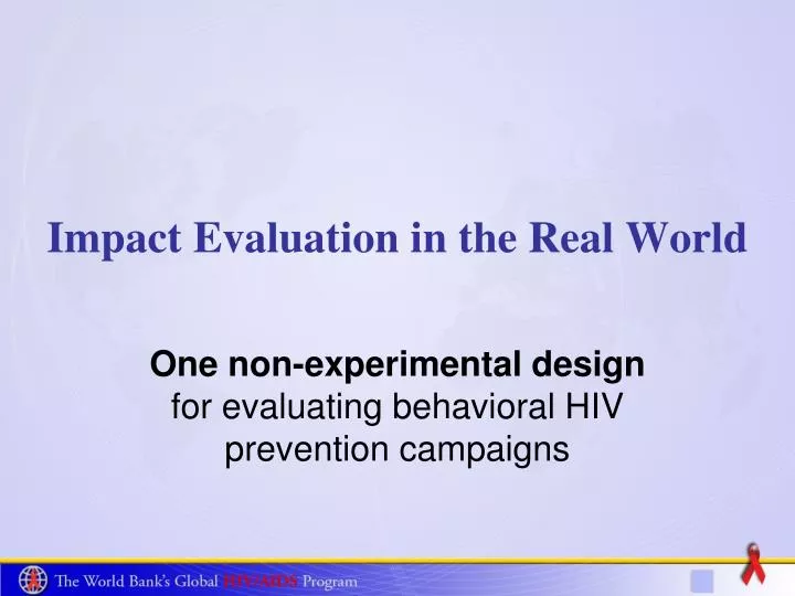 impact evaluation in the real world