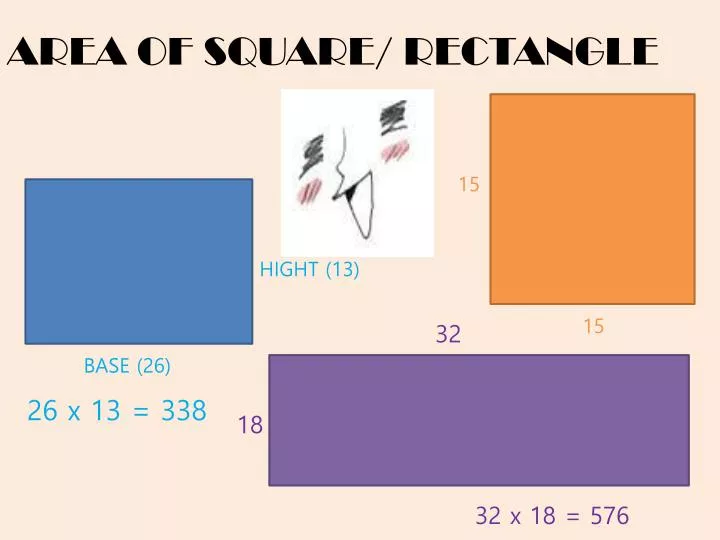 area of square rectangle