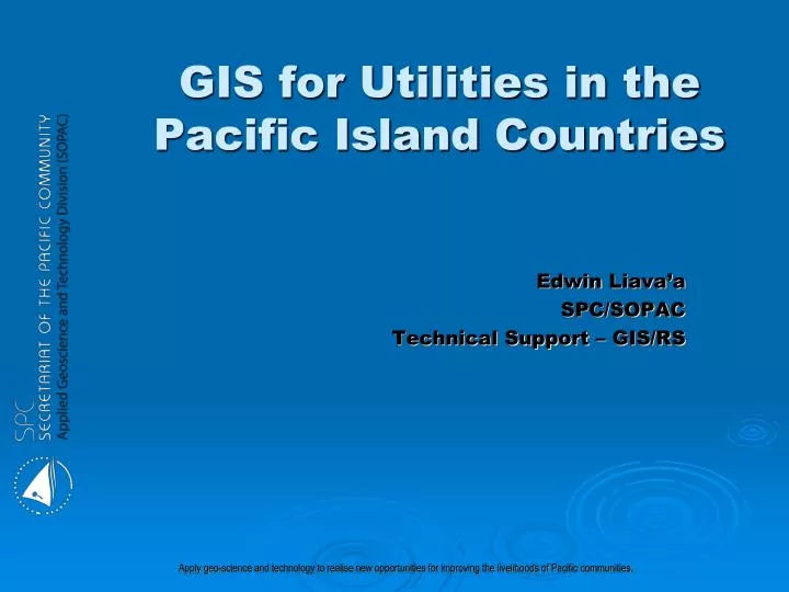 gis for utilities in the pacific island countries