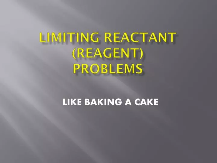 limiting reactant reagent problems