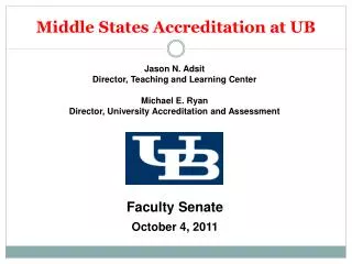 Middle States Accreditation at UB