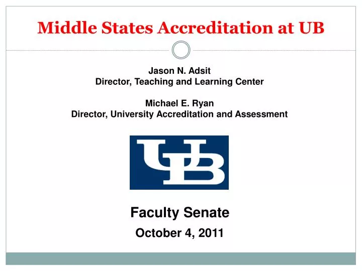 middle states accreditation at ub