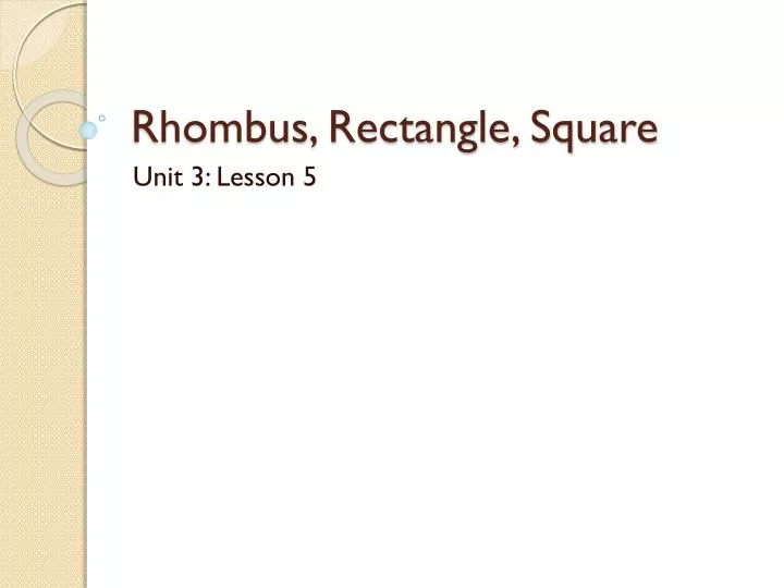 rhombus rectangle square