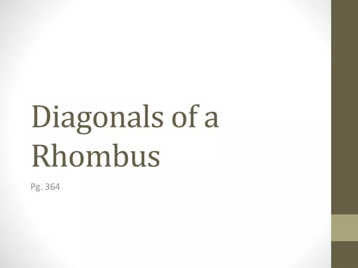 diagonals of a rhombus