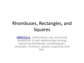 rhombuses rectangles and squares