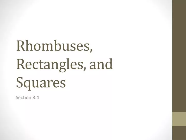 rhombuses rectangles and squares