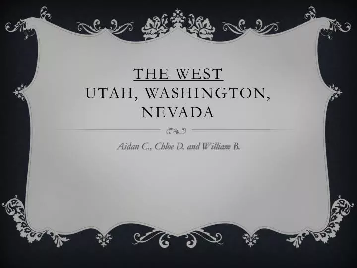 the west utah washington nevada