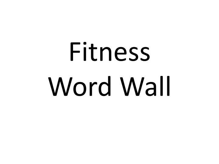 fitness word wall