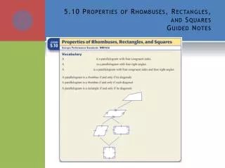 5 10 properties of rhombuses rectangles and squares guided notes