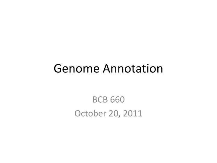 genome annotation