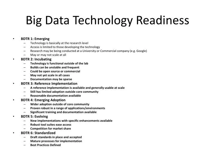 big data technology readiness