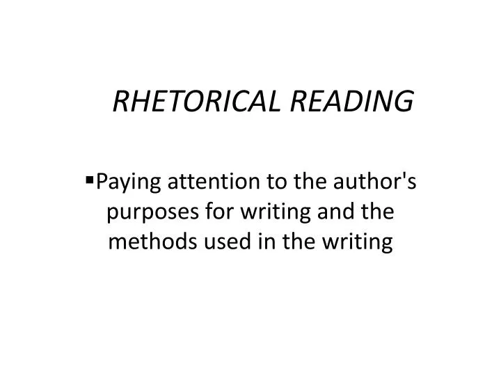 rhetorical reading