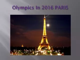 Olympics In 2016 PARIS
