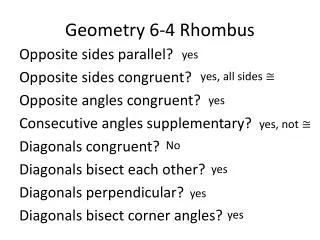 Geometry 6-4 Rhombus