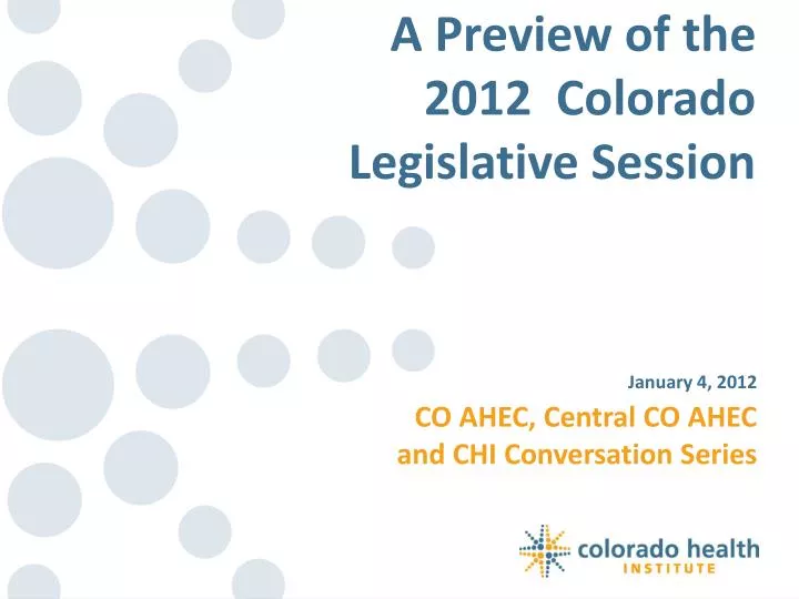 a preview of the 2012 colorado legislative session