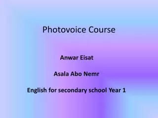 Photovoice Course